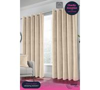 Enhanced Living Velvet, Supersoft, 100% Blackout, Thermal Pair of Curtains with Eyelet Top - Cream | Size: 229 cm width x 229 cm drop Enhanced Living Cream 229 cm width x 229 cm drop