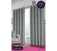 Enhanced Living Velvet, Supersoft, 100% Blackout, Thermal Pair of Curtains with Eyelet Top - Grey | Size: 168 cm width x 137 cm drop Enhanced Living Grey 168 cm width x 137 cm drop