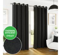 Enhanced Living Eyelet Curtain Vogue Light-Filtering Thermal Noise-Reducing Green 117x137 cm (Pair)