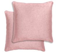 Enhanced Living Pair of Vogue Blush Embossed Design Cushion Covers 43x43cm - Plain Textured Design with Piped Edge - Double-Sided, Zip Opening - Covers Only, No Inserts