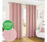 Enhanced Living Vogue Blush Pink 66 X 72 Inch (168X183Cm) Eyelet Thermal Noise Reducing Dim Out Curtains (Pair)