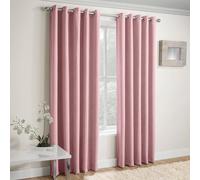 Enhanced Living Vogue Blush Pink 66 x 72 inch (168x183cm) Eyelet Thermal Noise Reducing Dim Out Curtains for Bedroom and Living Room