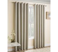 Enhanced Living - Vogue Cream, Eyelet Curtain, Dimout, Thermal, Blockout Curtain (Width - 90" (229cm) x Drop - 54" (137cm))