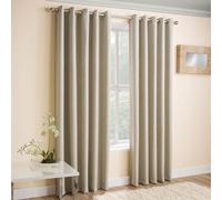 Enhanced Living Vogue Cream 66 X 72 Inch (168X183Cm) Eyelet Thermal Noise Reducing Dim Out Curtains (Pair)