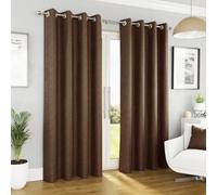 Enhanced Living Vogue Chocolate 90 X 108 Inch (229X274Cm) Eyelet Thermal Noise Reducing Dim Out Curtains (Pair)