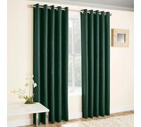 Enhanced Living Vogue Green 90 x 72 inch (229x183cm) Eyelet Thermal Noise Reducing Dim Out Curtains for Bedroom and Living Room