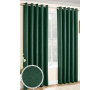 Enhanced Living 'Vogue' Green Eyelet Thermal Noise Reducing Dim Out Curtains Pair in Dark Green | Size: 229 cm width x 229 cm drop Enhanced Living Dark Green 229 cm width x 229 cm drop