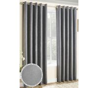Enhanced Living 'Vogue' Grey Eyelet Thermal Noise Reducing Dim Out Curtains Pair | Size: 117 cm width x 229 cm drop Enhanced Living Grey 117 cm width x 229 cm drop
