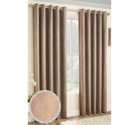 Enhanced Living 'Vogue' Latte Eyelet Thermal Noise Reducing Dim Out Curtains Pair in Natural | Size: 229 cm width x 183 cm drop Enhanced Living Natural 229 cm width x 183 cm drop