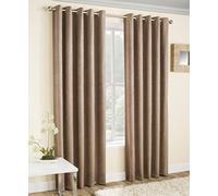 Enhanced Living - Vogue Latte/Natural , Eyelet Curtain, Dimout, Thermal, Blockout Curtain (Width - 90" (229cm) x Drop - 72" (183cm))