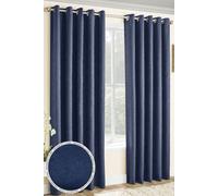 Enhanced Living 'Vogue' Navy Eyelet Thermal Noise Reducing Dim Out Curtains Pair | Size: 229 cm width x 229 cm drop Enhanced Living Navy 229 cm width x 229 cm drop