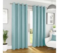 Enhanced Living Vogue Sky Blue 66 X 72 Inch (168X183Cm) Eyelet Thermal Noise Reducing Dim Out Curtains (Pair)