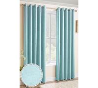 Enhanced Living Vogue' Sky Blue Eyelet Thermal Noise Reducing Dim Out Curtains Pair in Light Blue | Size: 168 cm width x 229 cm drop Enhanced Living Light Blue 168 cm width x 229 cm drop