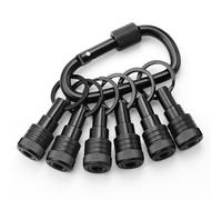 Enhanced Non-Slip Bit Holder Key Chain 6pc, Drill Bit Holder for 1/4 Inch Hex Shank Bits, Bit Holders for Impact Driver Drill Bit Extension (Black)