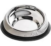 Enhanced Pet Bowl, Stainless Steel Slanted Dog Bowl with Raised Ridge for Flat-Faced Dog Breeds & Cats, Food-Grade Non-Slip No Spill Bowl for Dogs, Less Mess, Less Gas, and Better Digestion, Large