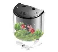 Enhanced Relaxation: The small fish tank boasts a fashionable design that e