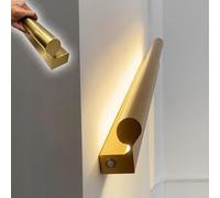 Enhanced Safety Stairs Handrail Gold/Black, Modern Cuttable Stair Railing Indoor Customizable, Strong Load-bearing Metal Deck Hand Rail(Gold,7.4m/24.3ft)