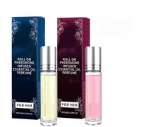 Enhanced Scents Pheromone Perfume for Women's Men - Attracts Men 10ml Portable Long Lasting Attraction Oil with Enhanced Scents, Romantic Fragrance for Dating (fruity floral+woody scent-2pc)