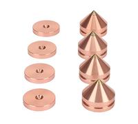Enhanced Speaker Isolation Feet Pads - Rose Gold Aluminum Alloy Shock Absorbing Amps Turntable Subwoofer Spike Mat for Audiophile Excellence (Pink Gold)