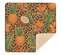 Enhanced Tropical Leopard Print Wallpaper Large Stylish Baby Gym & Activity Mat for Floor Portable Activity Entertainment Mat for Baby Kids Toddlers Infants, 50'' x 50''