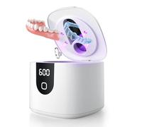 Enhanced Ultrasonic Retainer Cleaner, 2X Efficiency, 45kHz Dentures Cleaner Machine with UV Lights&4 Clean Modes, Retainer Cleaner Case for Aligner, Nightguard, Mouth Guards, Jewelry, Rings, etc