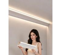 ENHEN Led Profile Ceiling Moulding Channel System White, Skirting Line Diffuser for Led Strip Lights, 3.3ft 4ft 6ft 8ft 10ft 100ft Indirect Lighting Track(6.5m/21.3 ft)