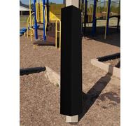 ENHEN Outdoor 3ft Square Pole Cushion Padding Wrap, 1" Thick Square Post Protector for Basement Floor Gym, Basketball Pole Covers Replacement(Black,4"x4" (10x10cm))