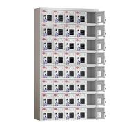 ENHEN Phone Lock Box Stainless Steel Cell Mobile Phone for Students Teachers Employees, Secure Freestanding Phone Storage Cabinet Pocket, Independent Keys and Locks(6 Slots)