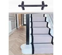 ENHEN Stair Rods Only 1 Piece Black Stair Carpet Runner Rod, Secure Matting Tubular with Holder Bracket Hardware, Adjustable Polished Brass Pole for Hotel Theater(70cm/27.6in/2.3ft)