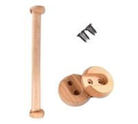 ENHEN Wardrobe Rail Solid Wood Wardrobe Bar Rail and Fixings, Under Cabinet Hanger Garment Rack Tube, Cuttable Closet Bar for Bathroom/Dorm/Cupboard/Windows(105cm/41.3in/3.4ft)