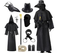 Enhenenhen Plague Doctor Costume Men's Plague Doctor Costume Men Medieval Plague Doctor Cosplay Costume with Plague Doctor Mask for Adults Halloween Carnival