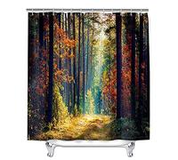 Enhome Shower Curtain 3D Green Forest Magic Forest Mildewproof Waterproof Durable Decorative Curtains Polyester Fabric with 12 Hooks, Privacy Protection for Bathroom (180x200cm,Natural Scenery)