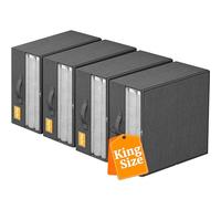 EnHomee 4 Pack Bed Sheet Organizers and Storage, Closet Organizers and Storage for Queen Sheet Set and King Size Sheets Set, Bed Sheet Organizer with Window and Label, Gray 15.15” x 13.38” x 5.11”