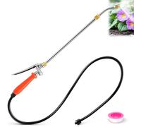 Enhon 29" All Metal Replacement Sprayer Wand, Built in Shut Valve Stainless Steel Spray Wand, Retractable Stainless Steel Pump Action Pressure Sprayer with Adjustable Nozzle & Hose