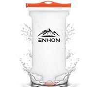 Enhon 2L Water Bag for Hiking Compatible with 28mm Sawyer Water Filter, Durable TPU Material Collapsible Bladder for Camping Fishing or Traveling, PVC Free Squeeze Pouch