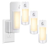 Enhon 3 Pack 4 in 1 Emergency Lights for Home Power Failure, Rechargeable LED Flashlight Plug in Wall, Automatic Turn On Power Outage Night Light with Motion Sensor for Hurricane Preparedness Items