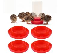 Enhon 4 PCS 1 Sizes Quail Waterer Base, Quail & Chick No Drown Water Base, Safety Waterer, Compatible with 2.5inch Threaded Neck Bottle for Brooding Chicks(Bottle not Included)