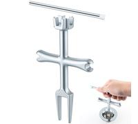 Enhon 4 Sided Drain Strainer Wrench with Sliding Handle for Bath/Shower Sink Tool for Installing Removing Pop Up Plugs, Basket Drains and Closet Spuds