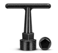 Enhon Curb Box Wrench for Pentagon Curb Boxes, Water Meter Wrench for Penta Socket, T Handle Penta Tool, Water Valve Shut Off Tool (1 Pack,Black)