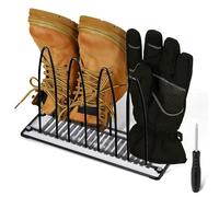 Enhon Metal Shoe Drying Rack, Boot, and Glove Dryer Rack for Shoes Inside Drying (Black)