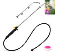 Enhon Pump Sprayer Wand with 2 Types of Nozzles, 3 Hole Nozzle Replacement, Retractable Stainless Steel Sprayer Wand Replacement with Trigger & Hose
