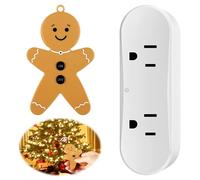 Enhon Wireless Remote Control Outlet Switch for Christmas Tree Lights, Gingerbread Man Remote Light Switch Kit for Christmas Tree and Long Range Lighting Control, White (1 Pack)