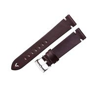 ENICEN Cowhide Watch Straps Bracelet 18mm 20mm 22mm Red Brown Handmade Oil Wax Genuine Leather Watchbands Quick Release Compatible with Gear S3(Coffee Brown-Silver,22mm)