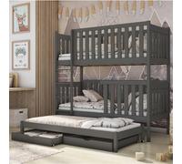 enid wooden bunk bed bonnell mattress and trundle in graphite
