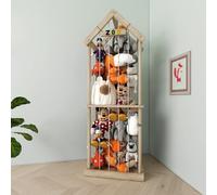 Eniffbaa Stuffed Animal Storage Stuffed Animal Zoo Wood Soft Toy Organizer Plush Toy Holder Nursery Room Organizer Zoo Cage Stuffed Animal Holder with Zoo Pattern Gift for Nursery Playroom