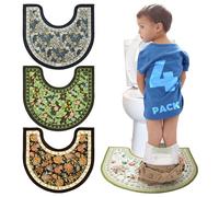 Enifine Washable Commode Potty Training Mats, Super Absorbent Reusable Toilet Training Rug for Kids, Leak-Proof & Non-Slip Adult Incontinence Toilet Mat, Bathroom Floor Protector Pads 4 Pack