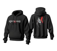 Enigma Accessories God Of War Kratos Face Inspired Premium Hoodie Men Women Unisex - Softer, Smoother touch with Luxurious look - GOW-A02 (UK, Alpha, XL, Regular, Regular, Black)