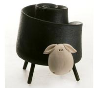 enigma supplies Handmade Ceramic Mr & Mrs Twist Ram & Sheep Figurine Set - Quirky Home Decor Accent (Black, Mrs)