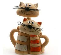 Enigma Supplies Loving Cat Couple with Mr and Mrs Ginger and White Stripey Cat Quirky Ceramic Ornament