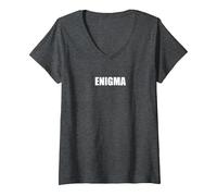 Enigma V-Neck T-Shirt, Women, Dark Heather Grey, XL